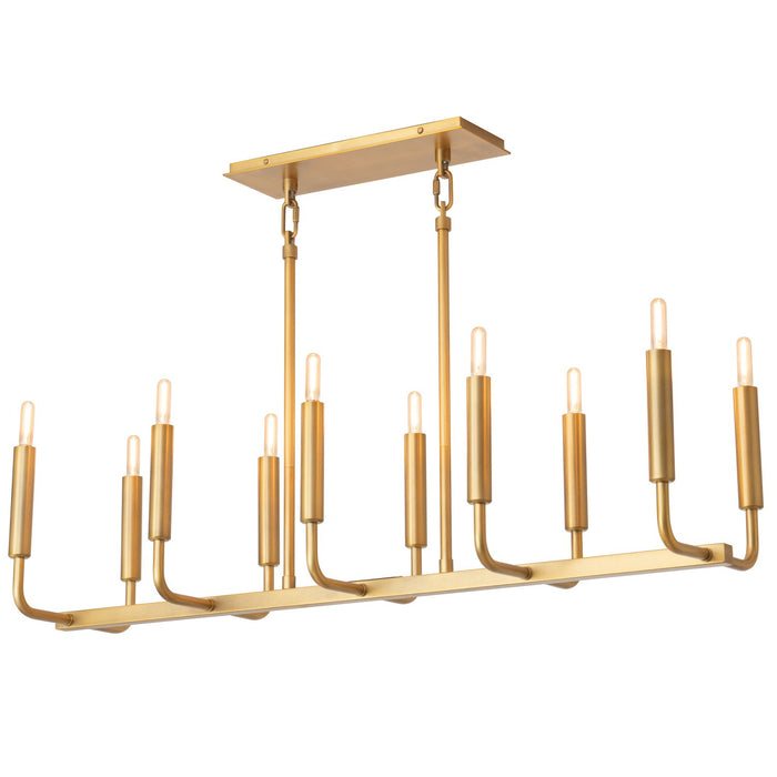 Robert Abbey 1409 Ten Light Chandelier, Mavisten Brass Duex
