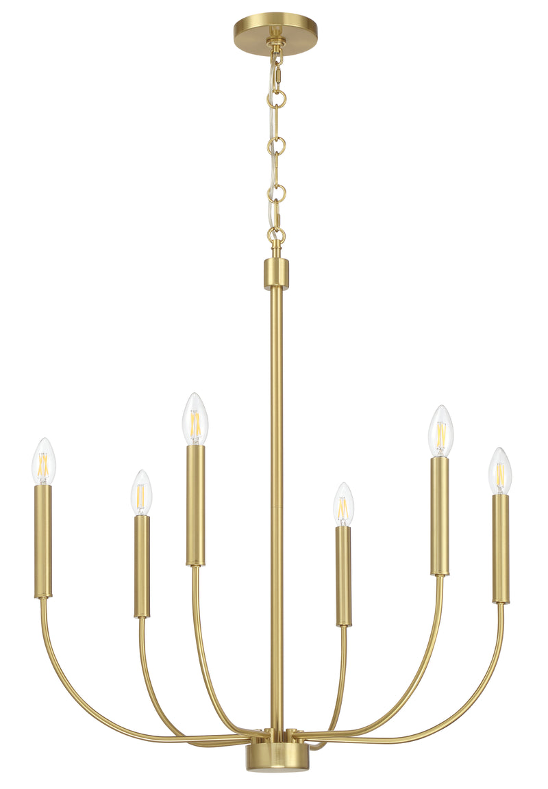 Craftmade 59826-SB Six Light Chandelier, Satin Brass