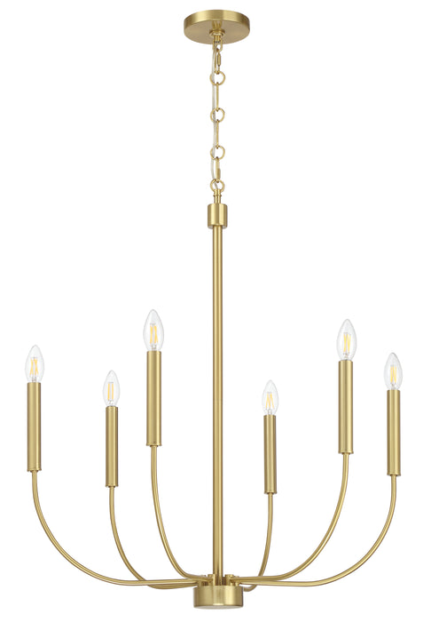 Craftmade 59826-SB Six Light Chandelier, Satin Brass