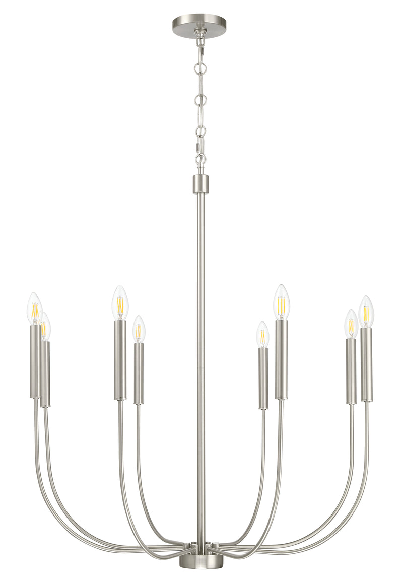 Craftmade 59828-BNK Eight Light Chandelier, Brushed Polished Nickel