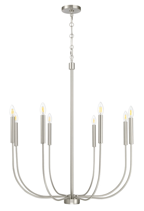 Craftmade 59828-BNK Eight Light Chandelier, Brushed Polished Nickel