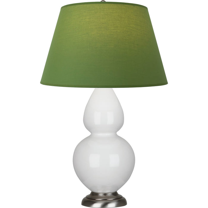 Robert Abbey 1670G One Light Table Lamp, Lily Glazed Ceramic w/Antique Silvered