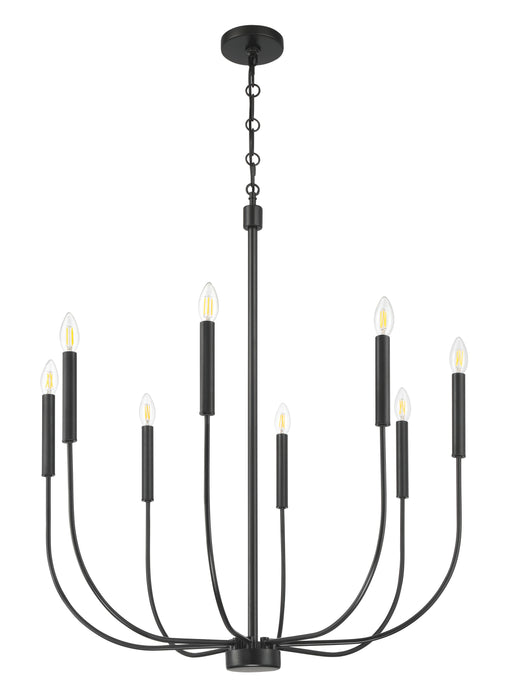 Craftmade 59828-FB Eight Light Chandelier, Flat Black