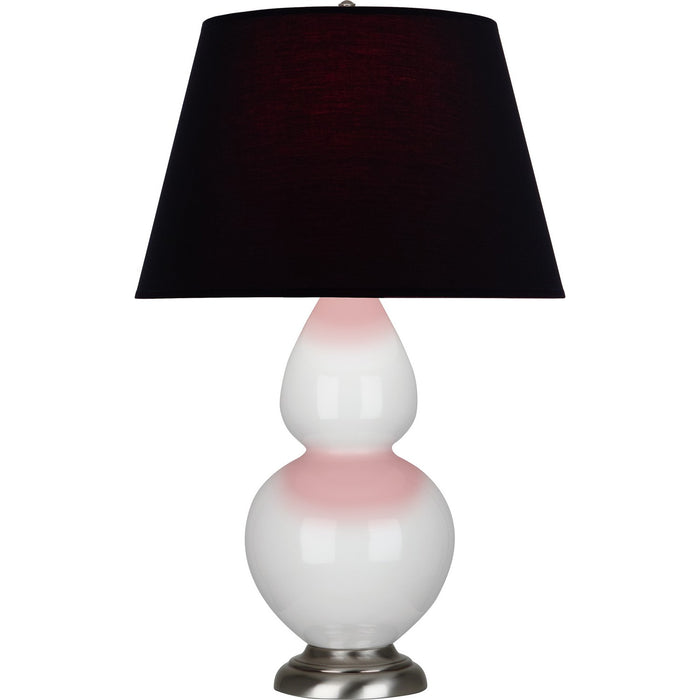 Robert Abbey 1670K One Light Table Lamp, Lily Glazed Ceramic w/Antique Silvered