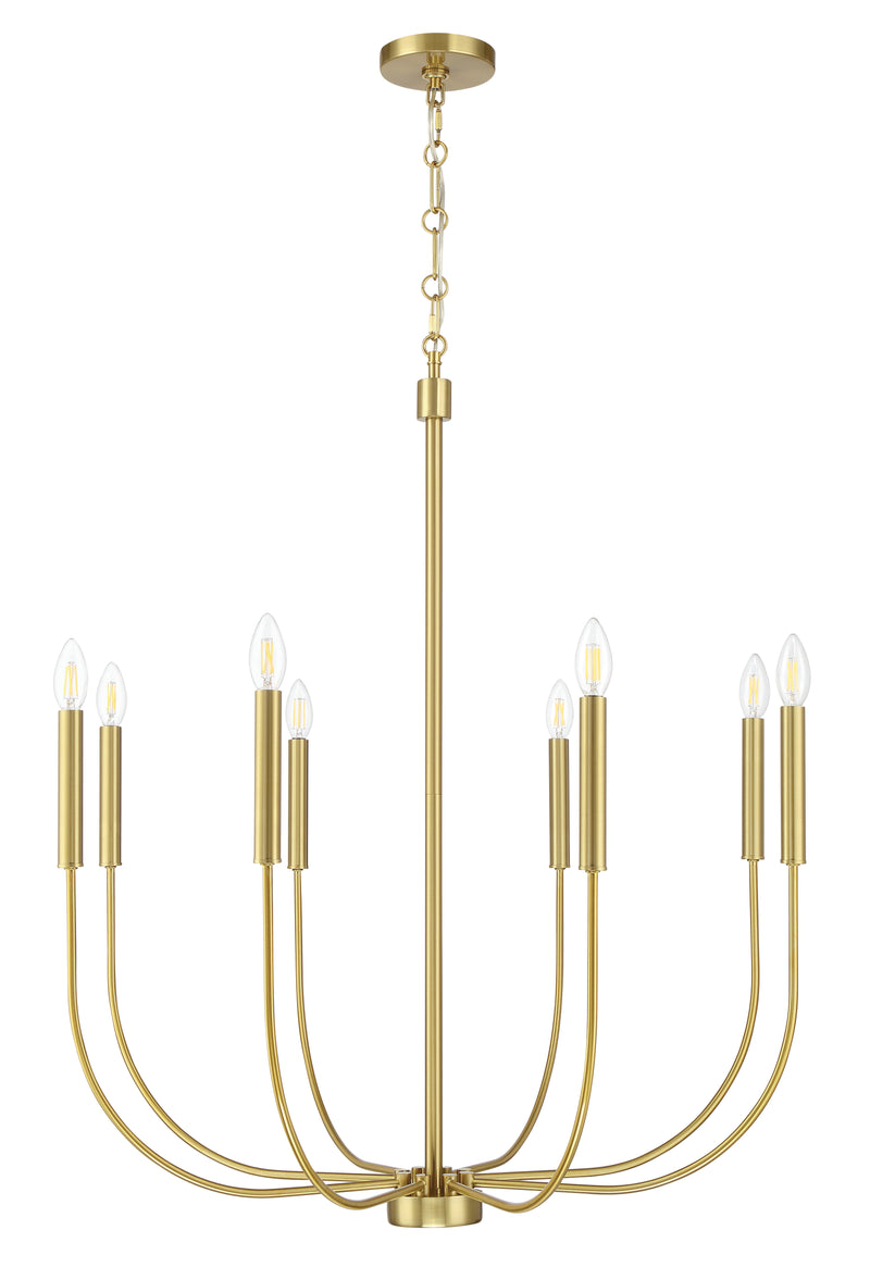 Craftmade 59828-SB Eight Light Chandelier, Satin Brass