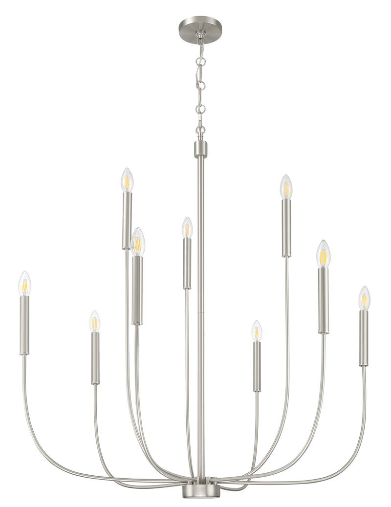 Craftmade 59829-BNK Nine Light Chandelier, Brushed Polished Nickel