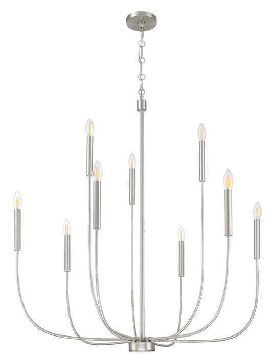 Craftmade 59829-BNK Nine Light Chandelier, Brushed Polished Nickel