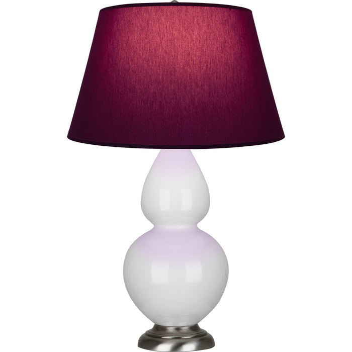 Robert Abbey 1670P One Light Table Lamp, Lily Glazed Ceramic w/Antique Silvered