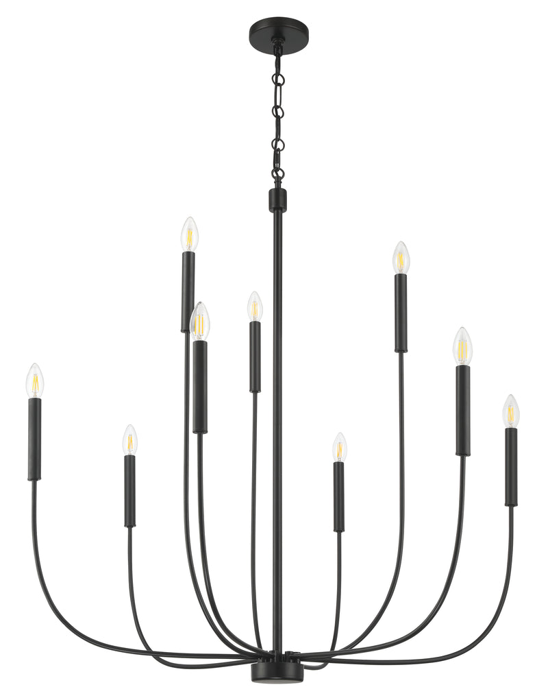 Craftmade 59829-FB Nine Light Chandelier, Flat Black