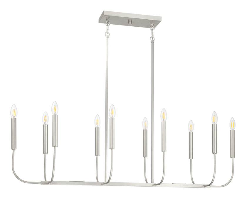 Craftmade 59870-BNK Ten Light Island Pendant, Brushed Polished Nickel