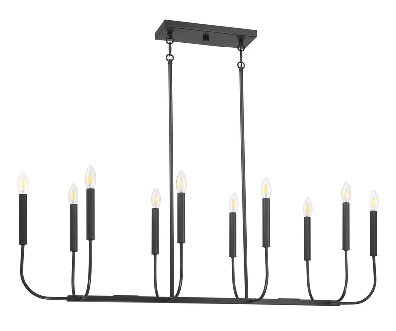 Craftmade 59870-FB Ten Light Island Pendant, Flat Black