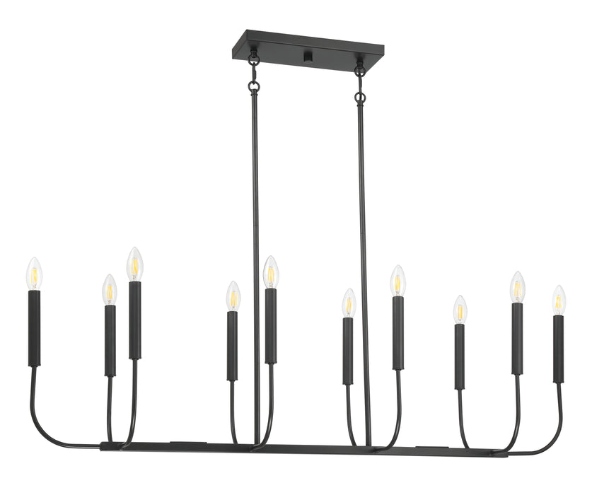 Craftmade 59870-FB Ten Light Island Pendant, Flat Black
