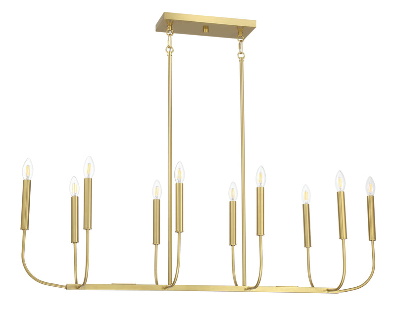 Craftmade 59870-SB Ten Light Island Pendant, Satin Brass