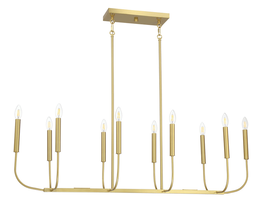 Craftmade 59870-SB Ten Light Island Pendant, Satin Brass