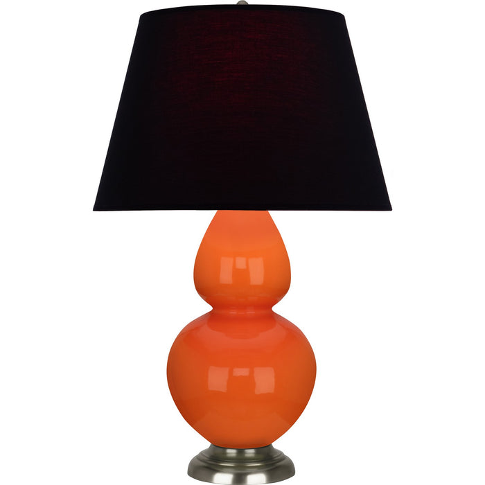 Robert Abbey 1675K One Light Table Lamp, Pumpkin Glazed Ceramic w/Antique Silvered