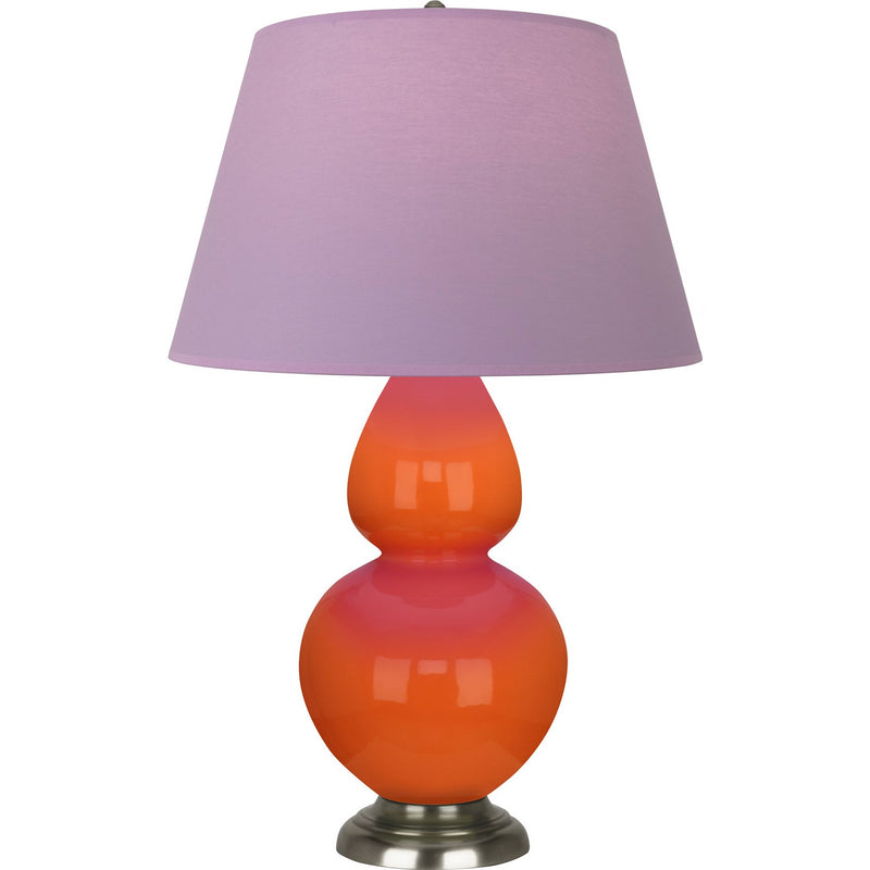 Robert Abbey 1675L One Light Table Lamp, Pumpkin Glazed Ceramic w/Antique Silvered