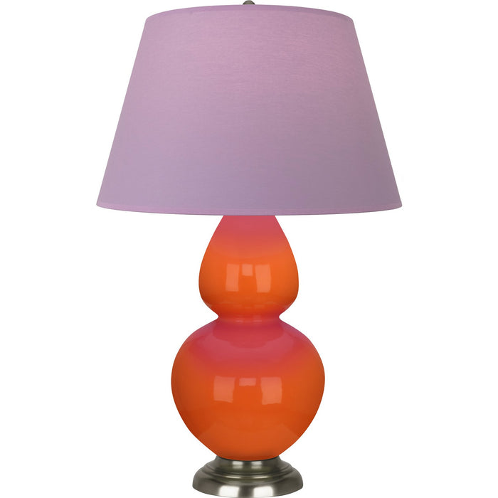 Robert Abbey 1675L One Light Table Lamp, Pumpkin Glazed Ceramic w/Antique Silvered