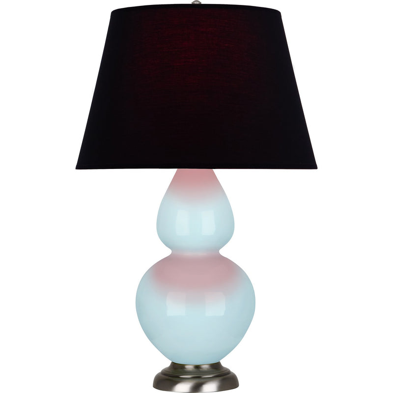 Robert Abbey 1676K One Light Table Lamp, Baby Blue Glazed Ceramic w/Antique Silvered