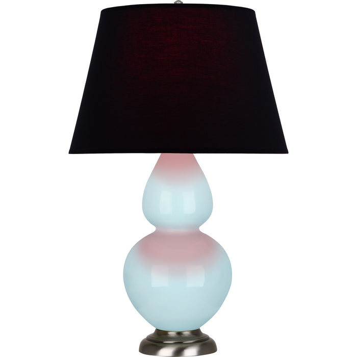 Robert Abbey 1676K One Light Table Lamp, Baby Blue Glazed Ceramic w/Antique Silvered
