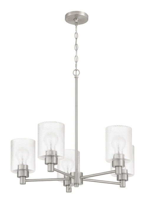 Craftmade 60225-BNK Five Light Chandelier, Brushed Polished Nickel