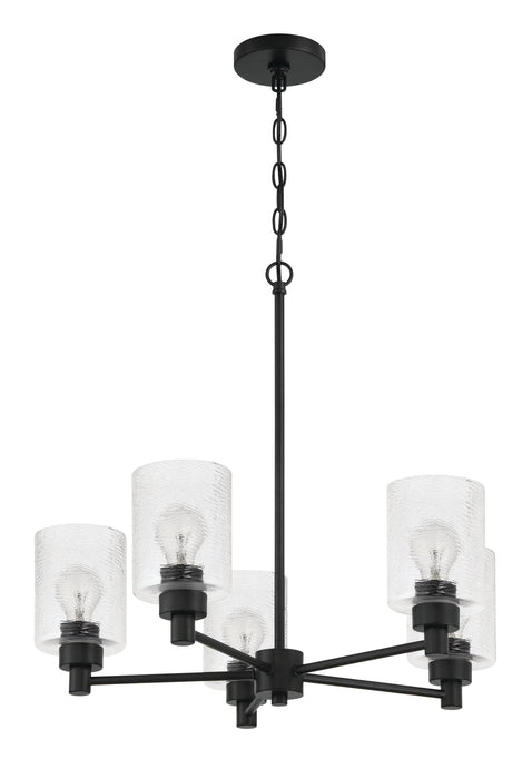 Craftmade 60225-FB Five Light Chandelier, Flat Black