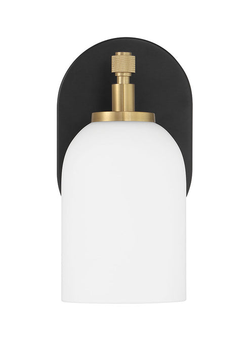 Craftmade 60301-FBSB One Light Wall Sconce, Flat Black/Satin Brass