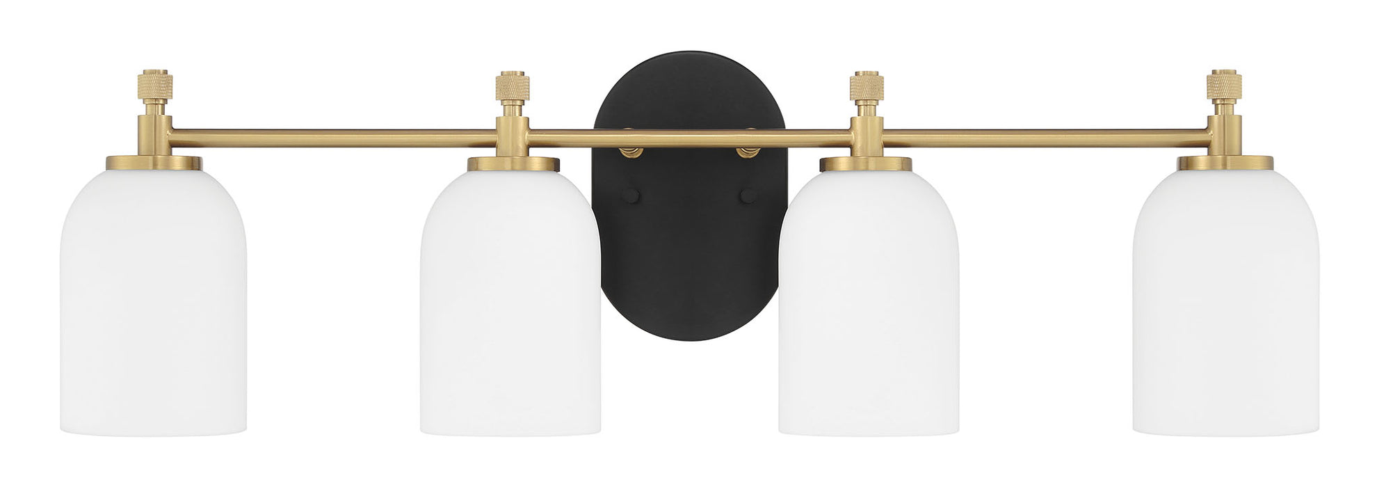 Craftmade 60304-FBSB Four Light Vanity, Flat Black/Satin Brass