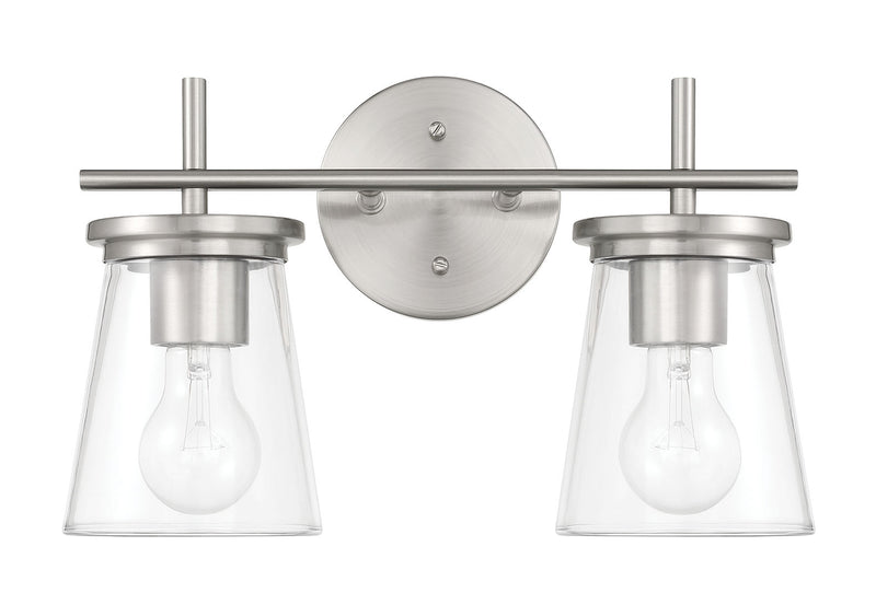 Craftmade 60402-BNK Two Light Vanity, Brushed Polished Nickel