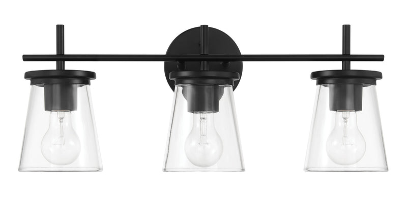 Craftmade 60403-FB Three Light Vanity, Flat Black