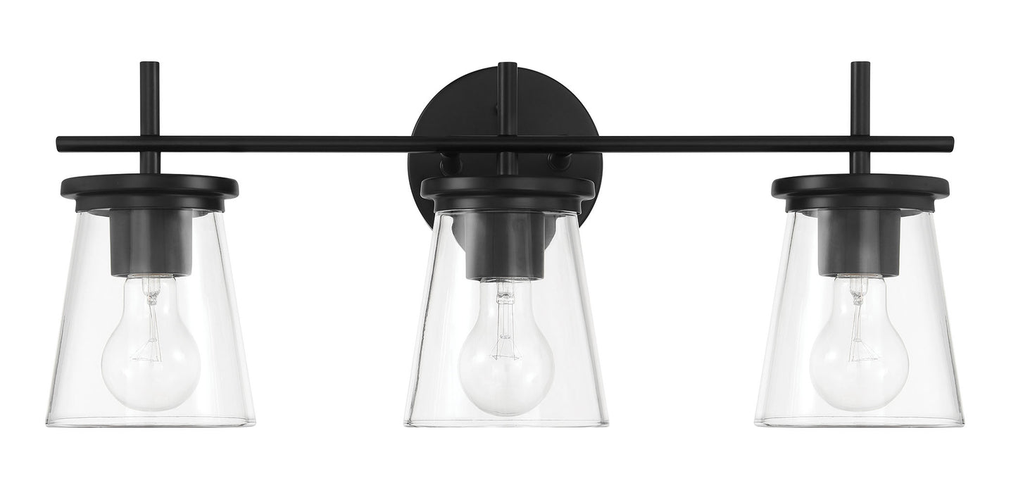 Craftmade 60403-FB Three Light Vanity, Flat Black