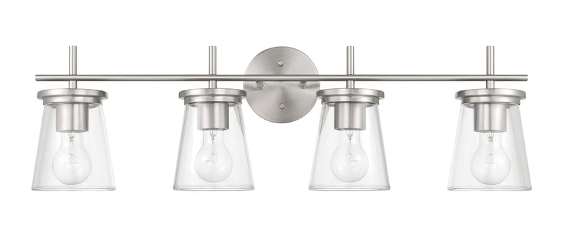 Craftmade 60404-BNK Four Light Vanity, Brushed Polished Nickel