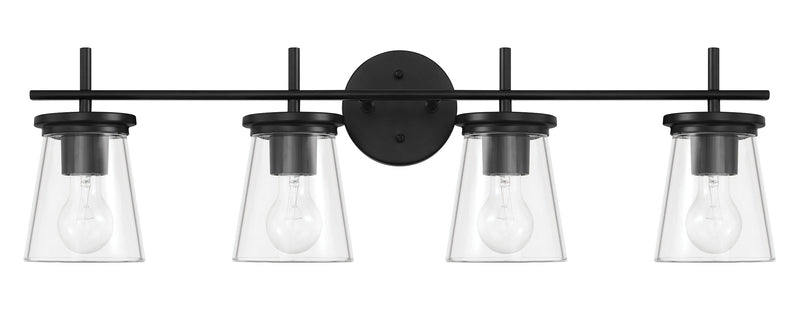 Craftmade 60404-FB Four Light Vanity, Flat Black