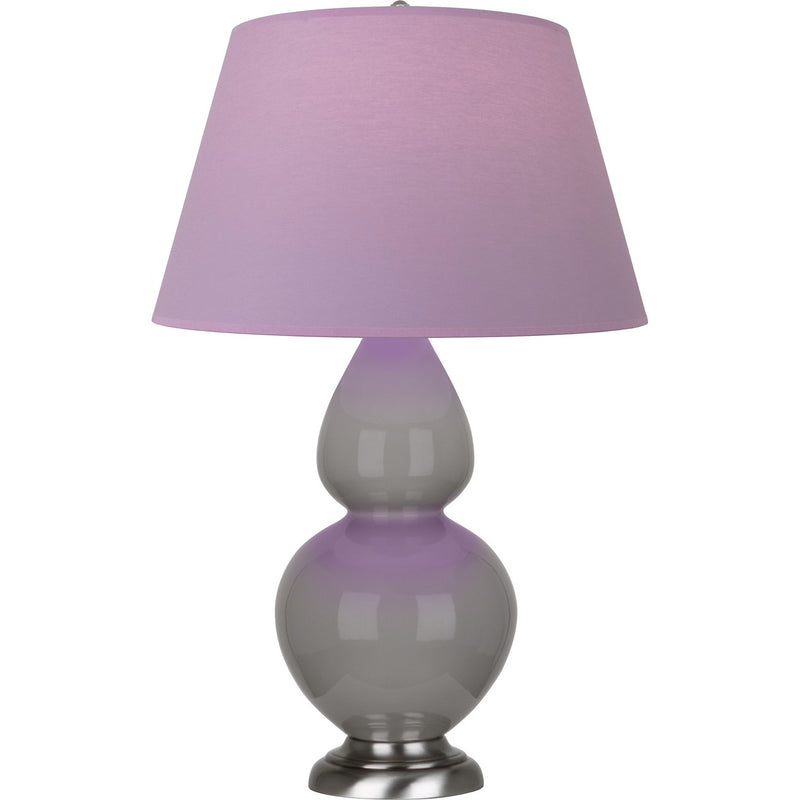 Robert Abbey 1750L One Light Table Lamp, Smokey Taupe Glazed Ceramic w/Antique Silvered