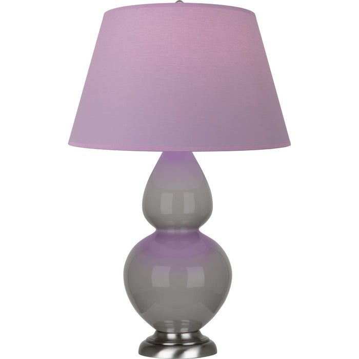 Robert Abbey 1750L One Light Table Lamp, Smokey Taupe Glazed Ceramic w/Antique Silvered