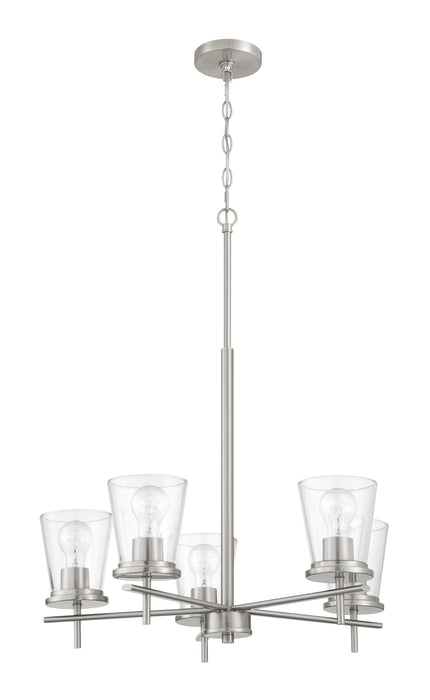 Craftmade 60425-BNK Five Light Chandelier, Brushed Polished Nickel