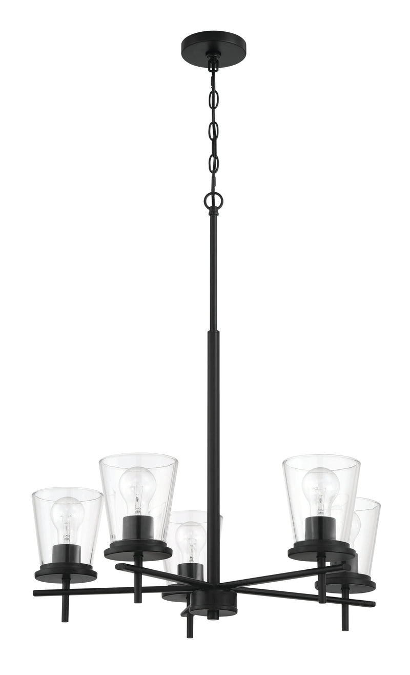 Craftmade 60425-FB Five Light Chandelier, Flat Black