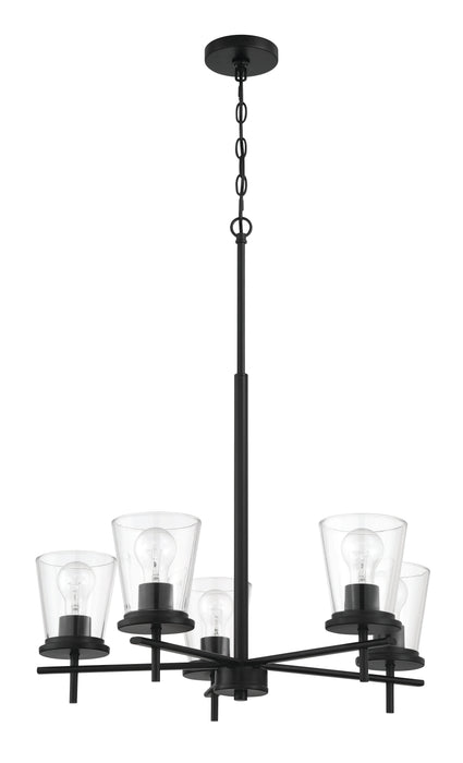 Craftmade 60425-FB Five Light Chandelier, Flat Black