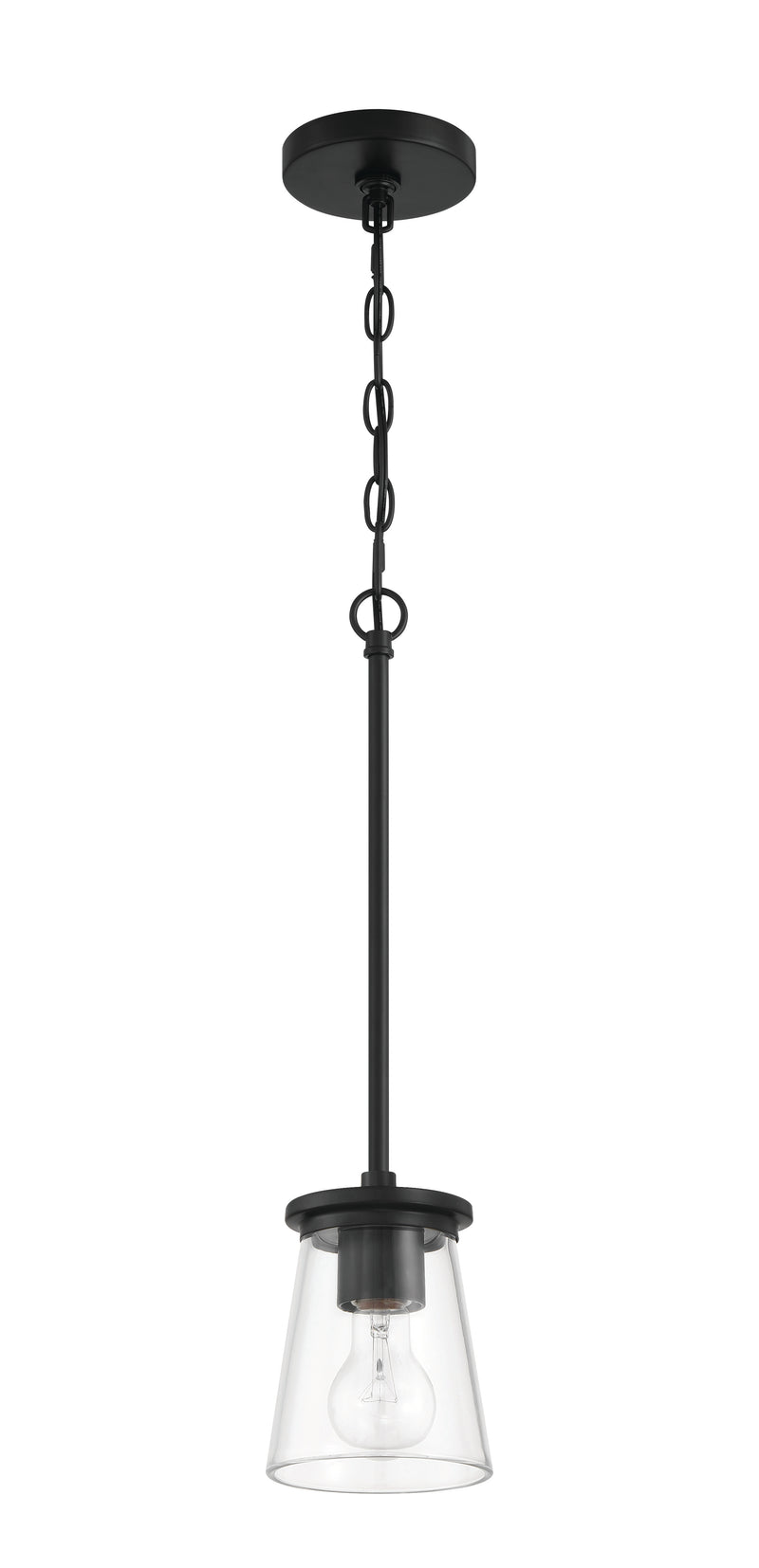 Craftmade 60491-FB One Light Mini Pendant, Flat Black