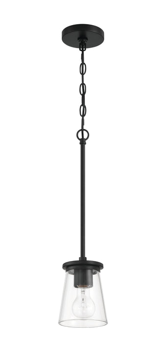 Craftmade 60491-FB One Light Mini Pendant, Flat Black