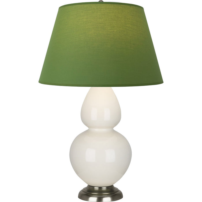 Robert Abbey 1756G One Light Table Lamp, Bone Glazed Ceramic w/Antique Silvered