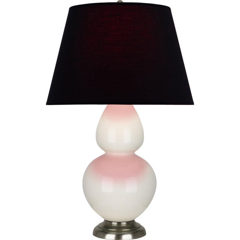 Robert Abbey 1756K One Light Table Lamp, Bone Glazed Ceramic w/Antique Silvered