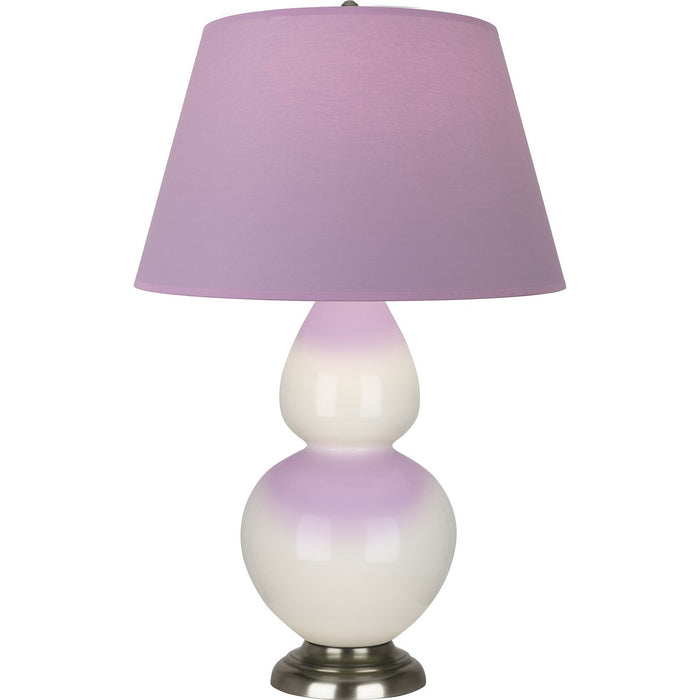 Robert Abbey 1756L One Light Table Lamp, Bone Glazed Ceramic w/Antique Silvered