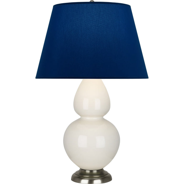 Robert Abbey 1756N One Light Table Lamp, Bone Glazed Ceramic w/Antique Silvered