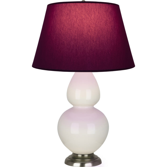 Robert Abbey 1756P One Light Table Lamp, Bone Glazed Ceramic w/Antique Silvered