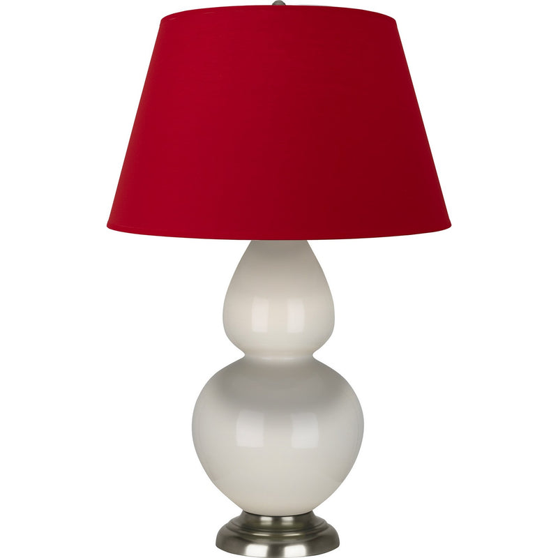 Robert Abbey 1756R One Light Table Lamp, Bone Glazed Ceramic w/Antique Silvered