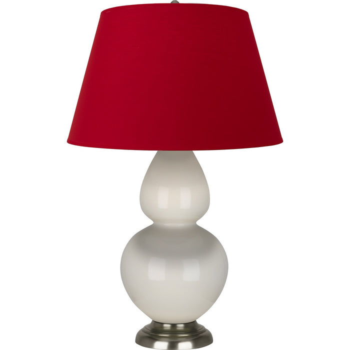 Robert Abbey 1756R One Light Table Lamp, Bone Glazed Ceramic w/Antique Silvered