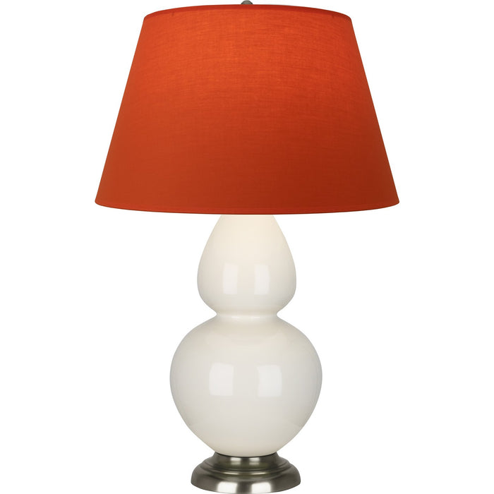 Robert Abbey 1756T One Light Table Lamp, Bone Glazed Ceramic w/Antique Silvered