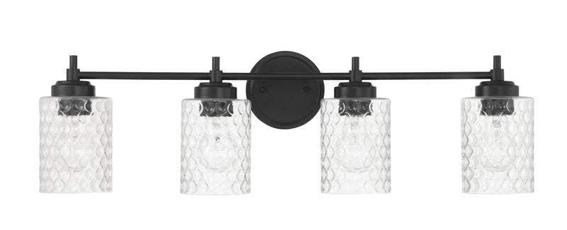 Craftmade 60504-FB Four Light Vanity, Flat Black