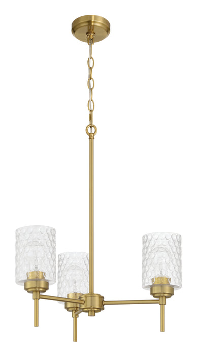 Craftmade 60523-SB Three Light Chandelier, Satin Brass