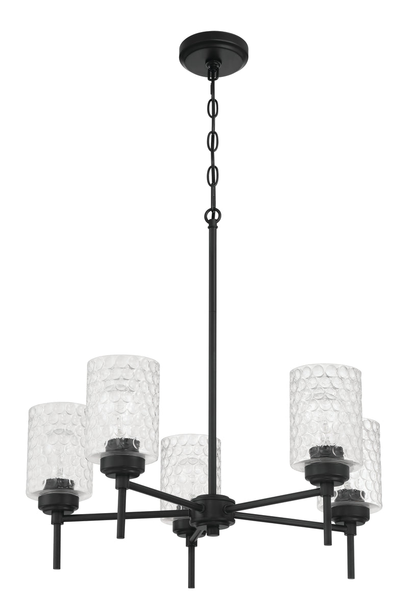 Craftmade 60525-FB Five Light Chandelier, Flat Black